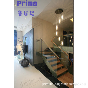 High Quality Glass Staircase Balustrade with Wooden Handrail